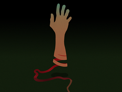 Drowning Invisible Man hand illustration ribbon vector