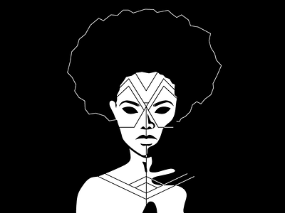 Face painting african black geometric hair illustration illustrator tribal vector white woman