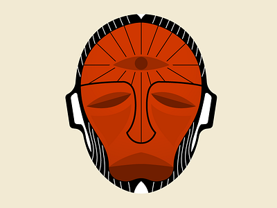 Red Mask african black eye graphic illustration illustrator mask red vector white