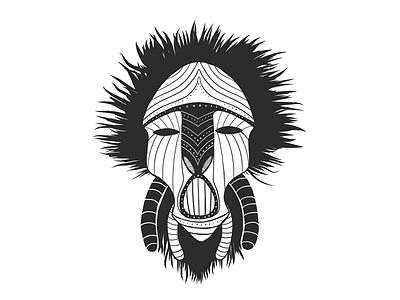 Hairy mask. african blackandwhite graphic graphic design illustration illustrator mask tribal vector