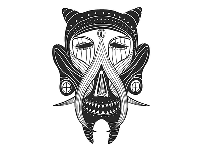 Happy mask. african blackandwhite graphic graphic design illustration illustrator mask tribal vector