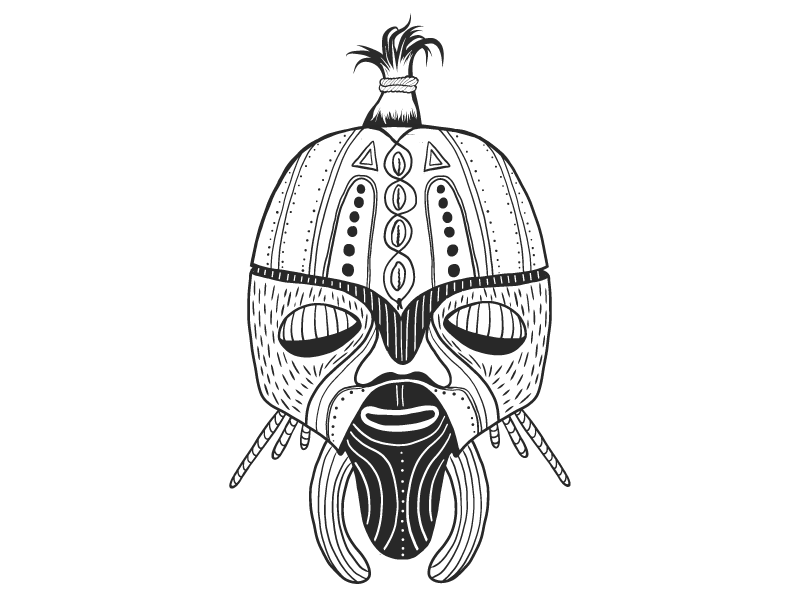 Wise mask. draw drawing blackandwhite mask tribal african graphic design graphic vector illustrator illustration