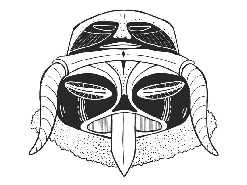 Double headed mask. draw drawing blackandwhite mask tribal african graphic design graphic vector illustrator illustration