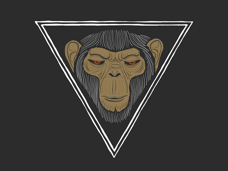 Angry Ape gorilla monkey ape graphic vector drawing illustrator illustration