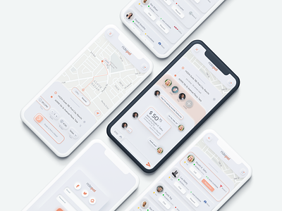 RidePal - Neomorphism Concept aesthetic aesthetic uiux design elegant ui modern uiux neomorphism ride sharing app taxi taxi uiux uber ui uiux ux