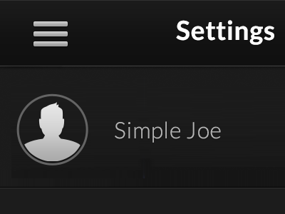 Settings avatar cloudon dark icon interface profile settings ui