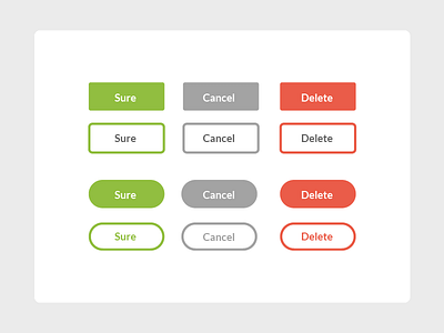 Button Exploration affordances buttons clean flat ios7 knockout oval roundrect solid styles tablet