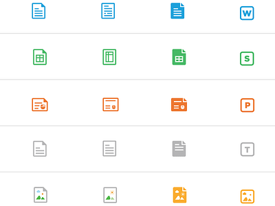 File type Icons excel files flat iconography icons minimal powerpoint solid word
