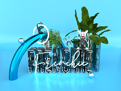 Frenchie3D Art Direction 3d adobe adobe dimension art direction blue designer digital artist render