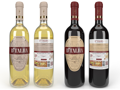 D'Talha Wine Label Design 3d art direction clean graphic luxury premium render wine