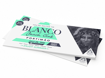 Blanco Beach Club blanco clean design graphic invitation studio triangle
