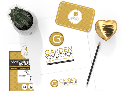 Garden Residence Branding apartments branding design gold graphic logo luxury minimal
