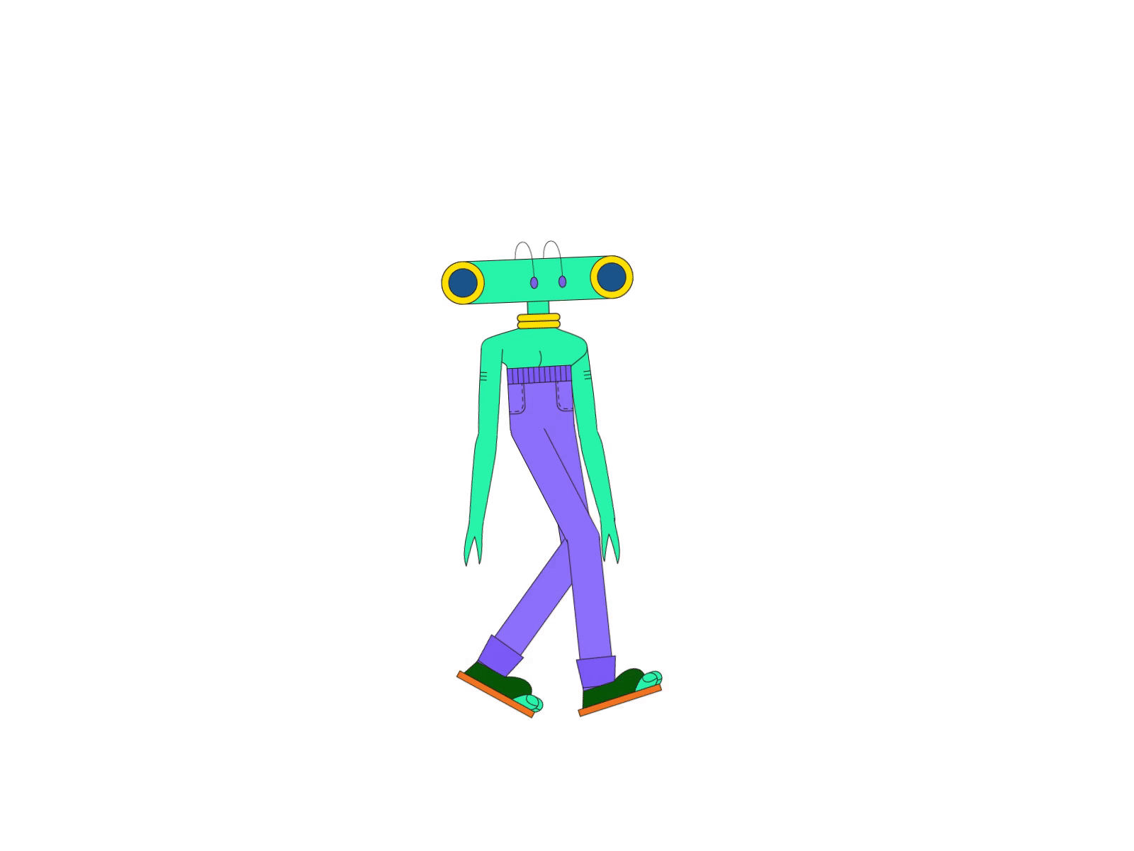 frog adobe illustrator aftereffects animation character character design duik bassel gif illustration longpants model motion motion graphic shake walking