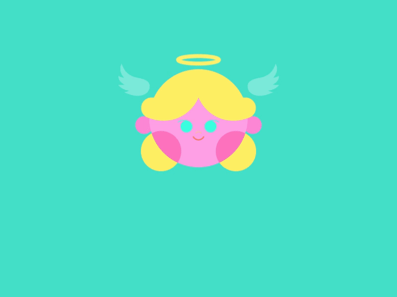 angel aftereffects angel animation bouce character children color cute digital face gif happy head illustration illustrator kids motion motiongraphics wings