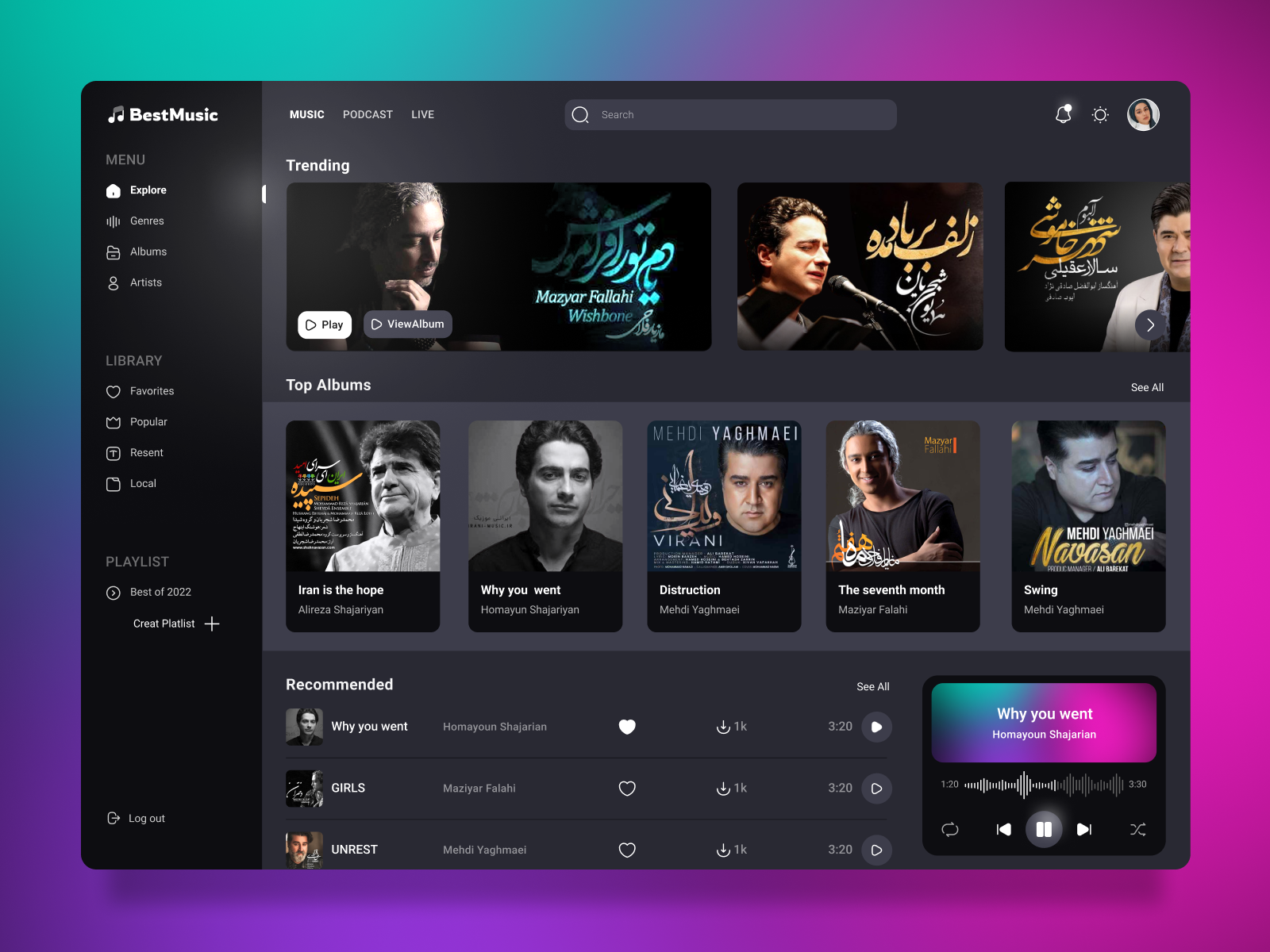 music-player-site-by-razieh-akhavan-on-dribbble