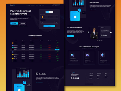 Blockchain Landing Page (Dark mode) design graphic design ui ux web website