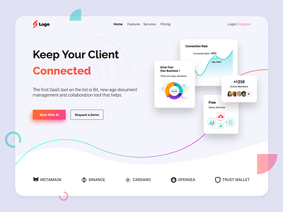 SAAS Hero section of landing page