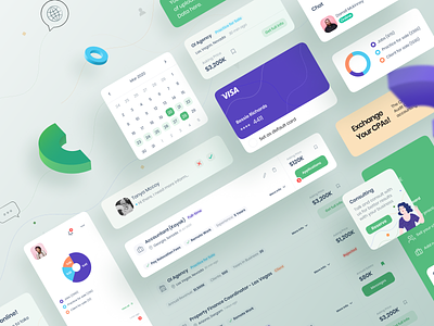 CPA dashboard - Kit 3d application card chart component dashboard design design system gradient kit library redesign ui ui kit ux