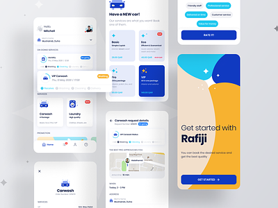 Rafiji (beta version) | Carwash & Laundry Application #1 app application branding card carwash carwash app design illustration laundry laundry app package price package redesign service ui unique unique app design ux