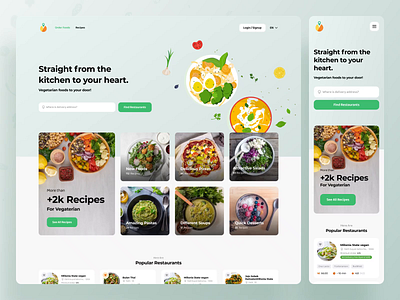 Toogreen - Food delivery web application app application card design design system desktop food food delivery green illustration meal mobile redesign responsive ui ui kit ux vegan vegetarian web application