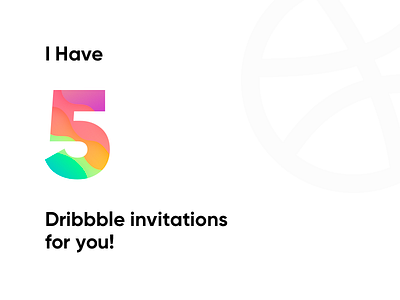 5 Dribbble Invitations Giveaway! big typography design designer dribbble dribbble invite gradient invite invites typogaphy