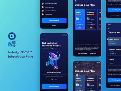 Redesign of Subscription Page app application branding card dark mode dark ui design gradient illustration isometric package parallax payment price pricing slider social media ui ux