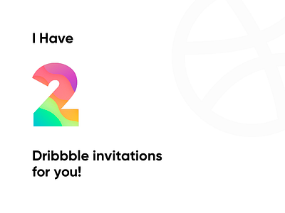 2 Dribbble Invitations Giveaway! big type big typography colorful design designer draft dribbble invitation grabient grdient invitaion invite invites typogaphy