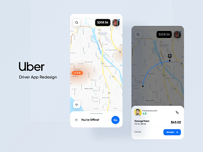 Redesign Uber Driver app app application car concept driver driver app ios map redesign ride rider snapp taxi taxi app uber ui ux visual