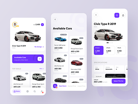 Car Rental app by Farshid Darvishi for Orizon: UI/UX Design Agency on ...