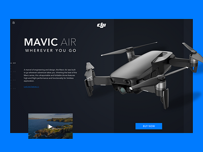 Drone Landing Page - Web blue design desktop dji drone landing page landing design landing page landing page concept landing page design sketch app typography ui ux web webdeisgn