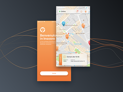 Insoore App Maps card cards data visualization design development graphic icons interface ios maps product ui uidesign