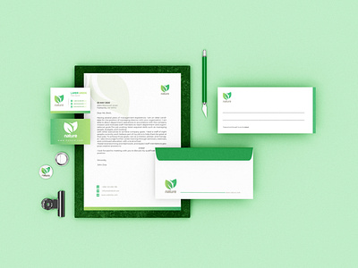 nature® - Brand Identity Design branding business card clean design envelope graphic design illustration letterhead logo minimal stationary typography