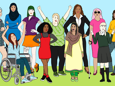 Character design for YWCA GB character design diversity empowerment illustration inclusion inspiring young women