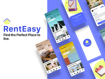 RentEasy appdesign branding design dorm flatrental graphic design logo mobile office rental renthome ui