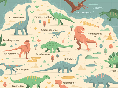 Dinosaur Chart dinosaur dinosaurs illustration map vector