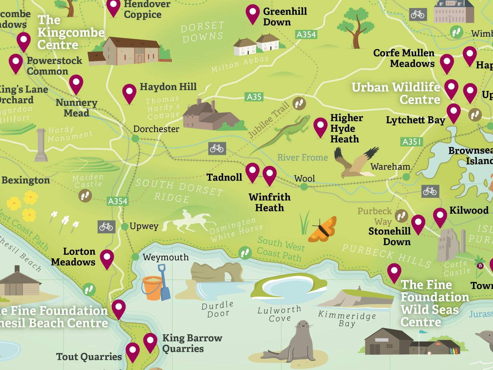 Dorset Wildlife Trust Nature Reserve Map Dorset Map I - vrogue.co