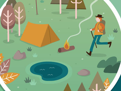 Campsite camp campsite hiking illustration outdoors tent