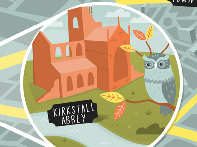 Kirkstall Abbey abbey church illustration kirkstall leeds map