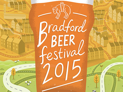 Bradford Beer Festival 2015 bradford buildings city houses illustration map roads terrace town vector yorkshire
