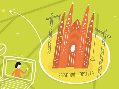 Sagrada Familia, Barcelona barcelona city europe illustration map sagrada familia spain vector