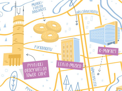 Tampere map vector illustration map finland tampere