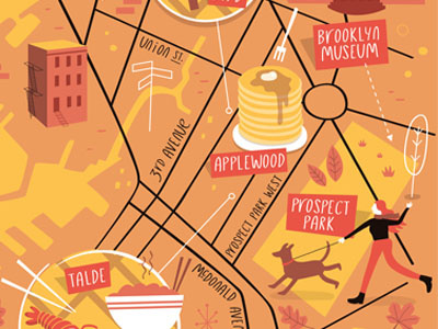 Park Slope, Brooklyn map autumn vector maps illustration map new york park slope brooklyn