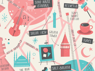 Istanbul maps illustrated map illustration vector map turkey istanbul