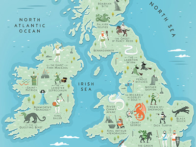 Myths & Legends of the British Isles map