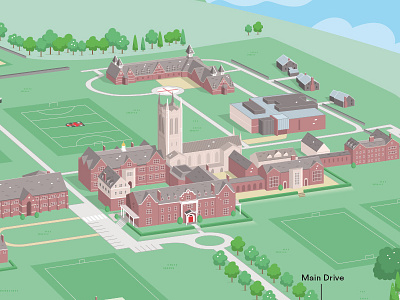 St George's 3D School Map campus illustration illustrator isometric map school vector