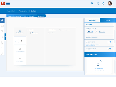 SaaS platform for online courses - Import Files design saas ui design user interface ux design widgets