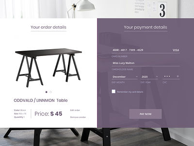 Daily UI #002 - Credit Card Checkout 002 credit card dailyui design e commerce ikea payment product purchase ui ux