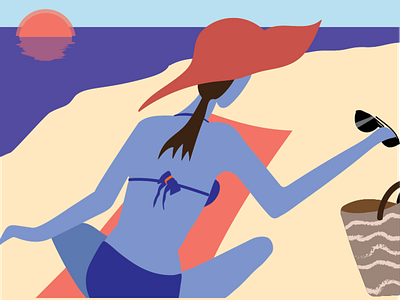 Beach Babe beach illustration