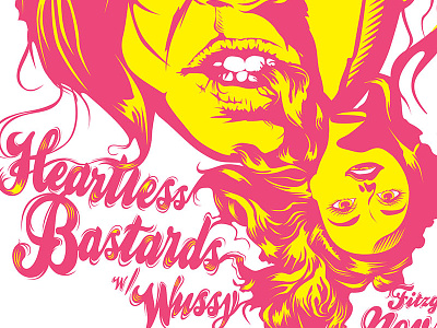 Heartless Bastards heartless bastards houston illustration noleofantastico poster