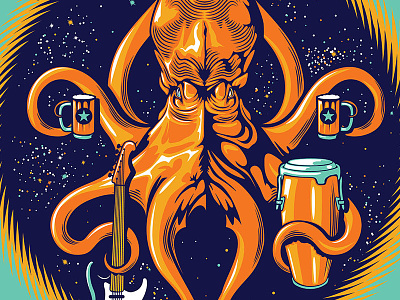 Yes Indeed Fest Graphic 8th wonder brewery houston illustration noleofantastico octopus yes indeed fest